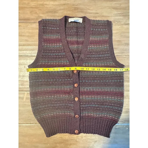 Tricots St. Raphael Vintage Wool Knit Sweater Vest Dark Academia Grandma SIZE M - Picture 7 of 8